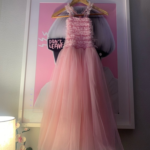 Pink Ruffled Kids Dress - Picture 1 of 5